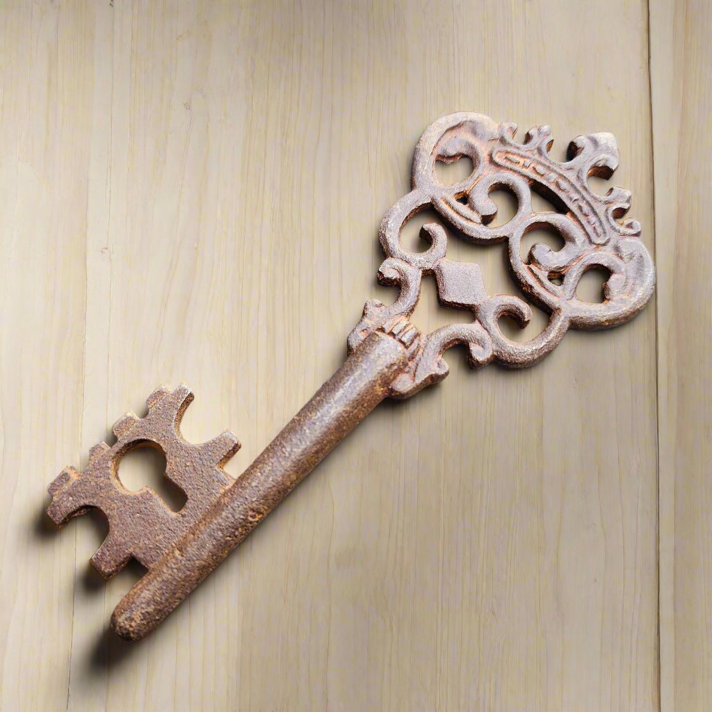 Crown Cast Iron Key With Antique Finish (5" x 2") - Jones Peak
