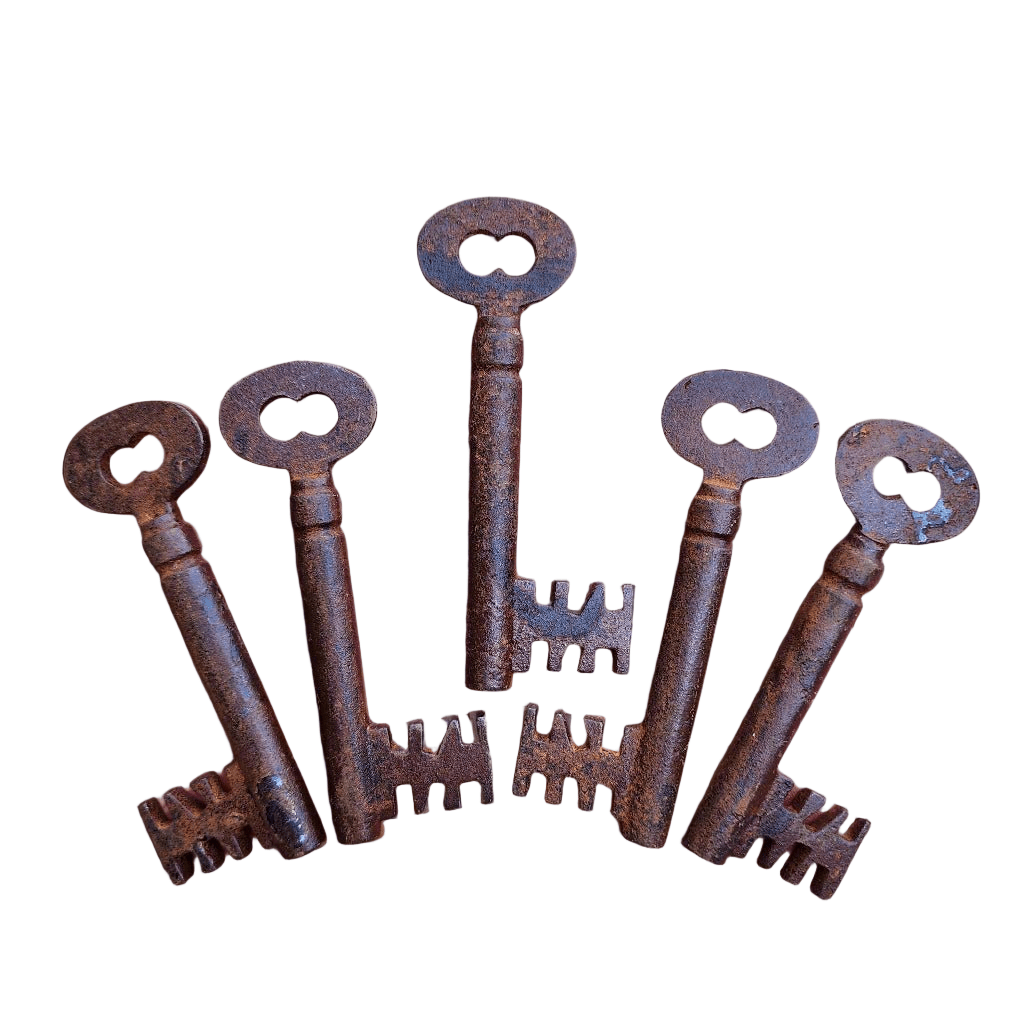 Dungeon Cast Iron Keys With Antique Finish (Set of 5) - Jones Peak