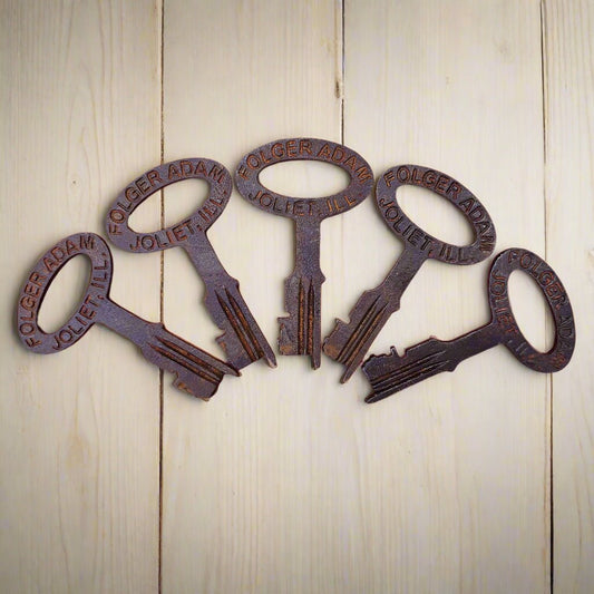 Folger Adam Joliet Illinois Jailhouse Cast Iron Keys (Set of 5) - Jones Peak