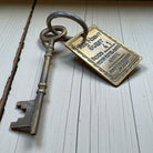 Gem Saloon 1886 Tombstone Brothel Room Brass Tag & Key With Antique Finish (6.5" Long) - Jones Peak