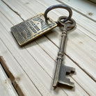 Gem Saloon 1886 Tombstone Brothel Room Brass Tag & Key With Antique Finish (6.5" Long) - Jones Peak