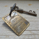 Long Branch 1882 Dodge City Brothel Room Brass Tag & Room Key With Antique Finish (6" Long) - Jones Peak