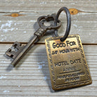 Long Branch 1882 Dodge City Brothel Room Brass Tag & Room Key With Antique Finish (6" Long) - Jones Peak