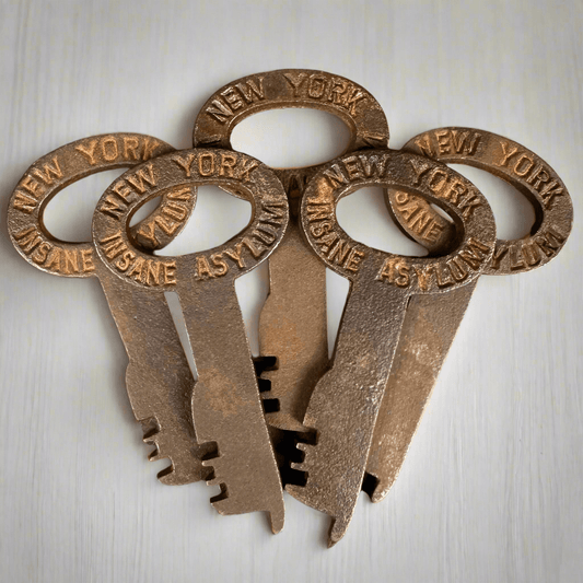 New York Insane Asylum Cast Iron 5 - Key Set (3.5" Long) - Jones Peak