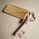 Paris Hotel Brothel Room Brass Tag & Key With Antique Finish (3" x 1.25") - Jones Peak