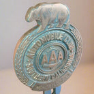 AAA Automobile Club Bear License Plate FOB Topper With Painted Antique Finish (5" x 3.25") - Jones Peak
