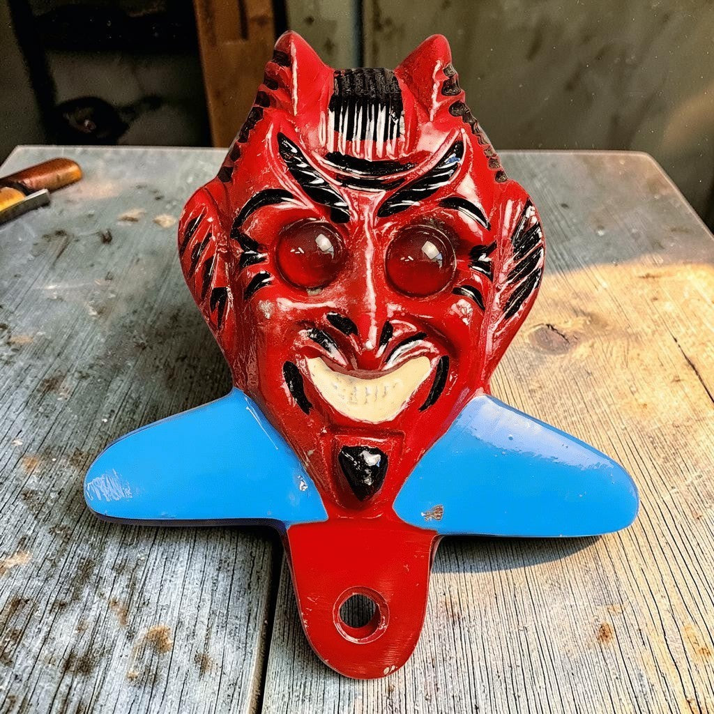 Devil License FOB With Jewel Eyes Painted Finish (4.25" x 3.5") - Jones Peak