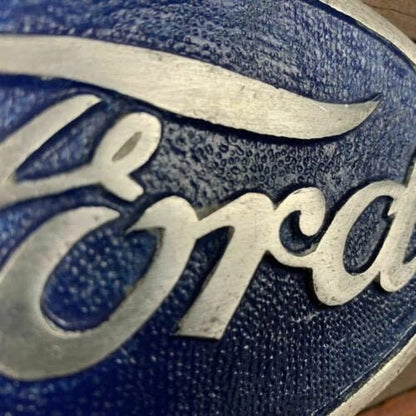 Ford Automobile Logo Aluminum License Plate FOB Topper With Painted Antique Finish (6" x 4.5") - Jones Peak