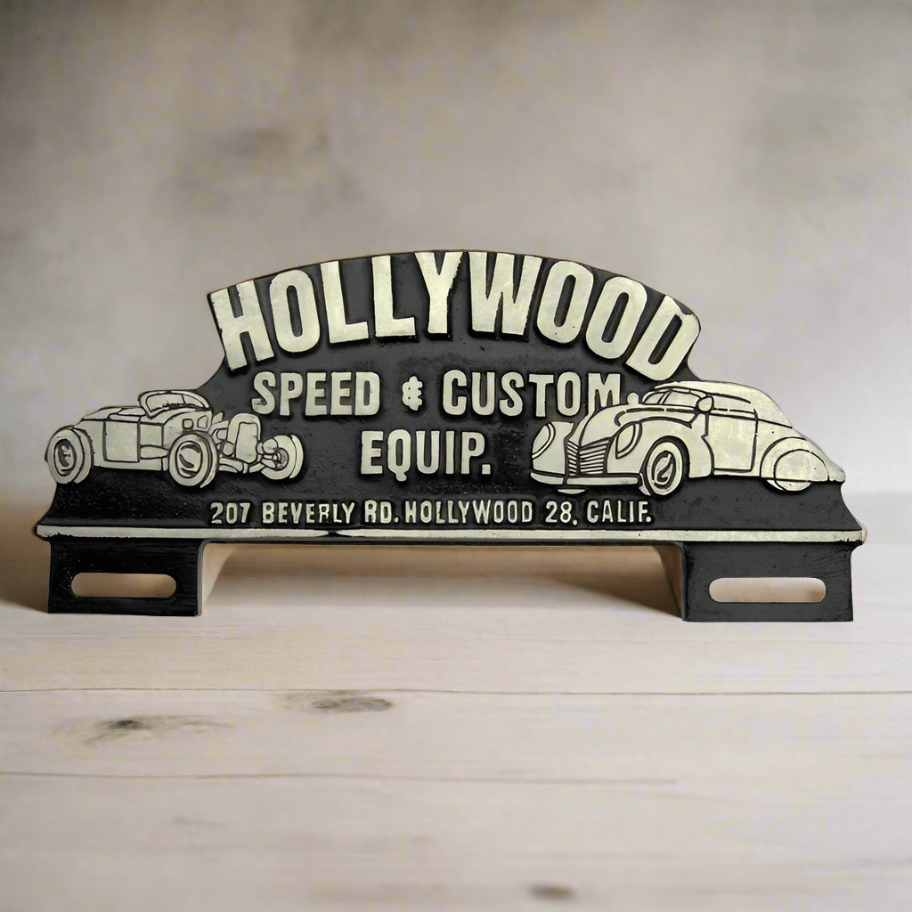 Hollywood Speed & Custom Equip. Car License Plate FOB Topper With Vintage Design - Jones Peak