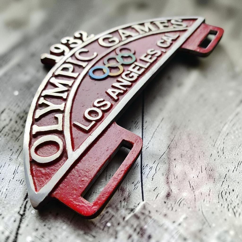 Olympic Games 1932 Los Angeles License Plate FOB Topper (9.75" x 5") - Jones Peak
