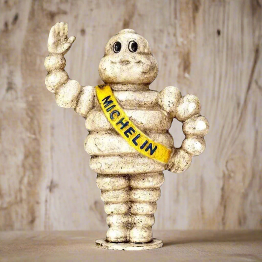 Michelin Man Cast Iron Coin Bank With Painted Antique Finish (8.5" x 6")