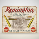 Remington Rifles & Pistols Metal Wall Sign
