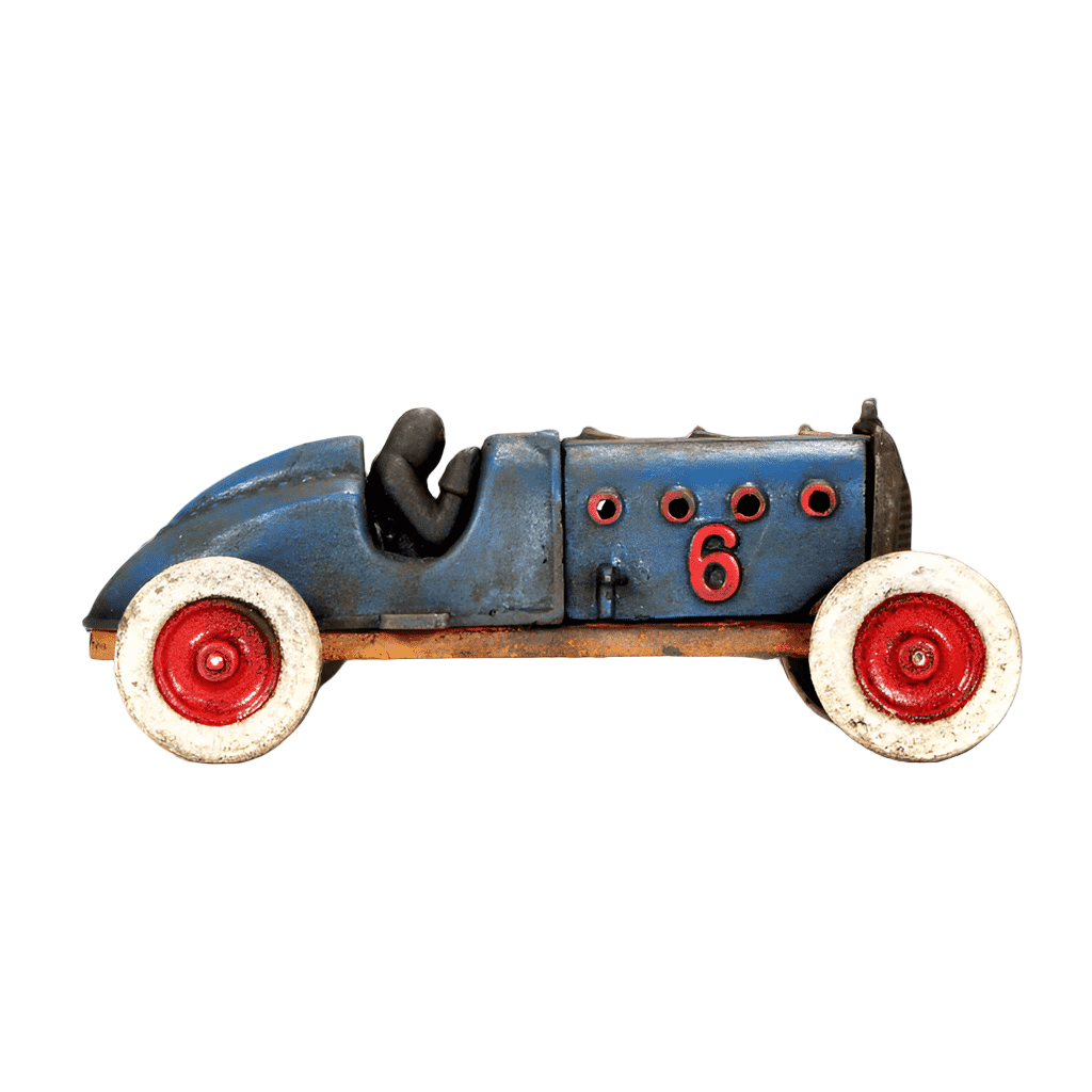 Blue Racer Cast Iron Car With Moving Hood and Wheels (8.5" x 3") - Jones Peak