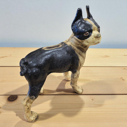 Boston Terrier Cast Iron Coin Bank With Painted Antique Finish (10" x 8") - Jones Peak