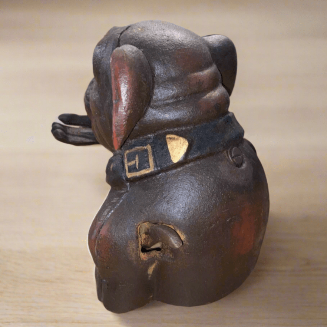 Bulldog Cast Iron Mechanical Coin Bank With Painted Antique Finish (5" x 6.5") - Jones Peak