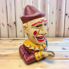 Clown Cast Iron Mechanical Coin Bank With Painted Antique Finish (7" High) - Jones Peak