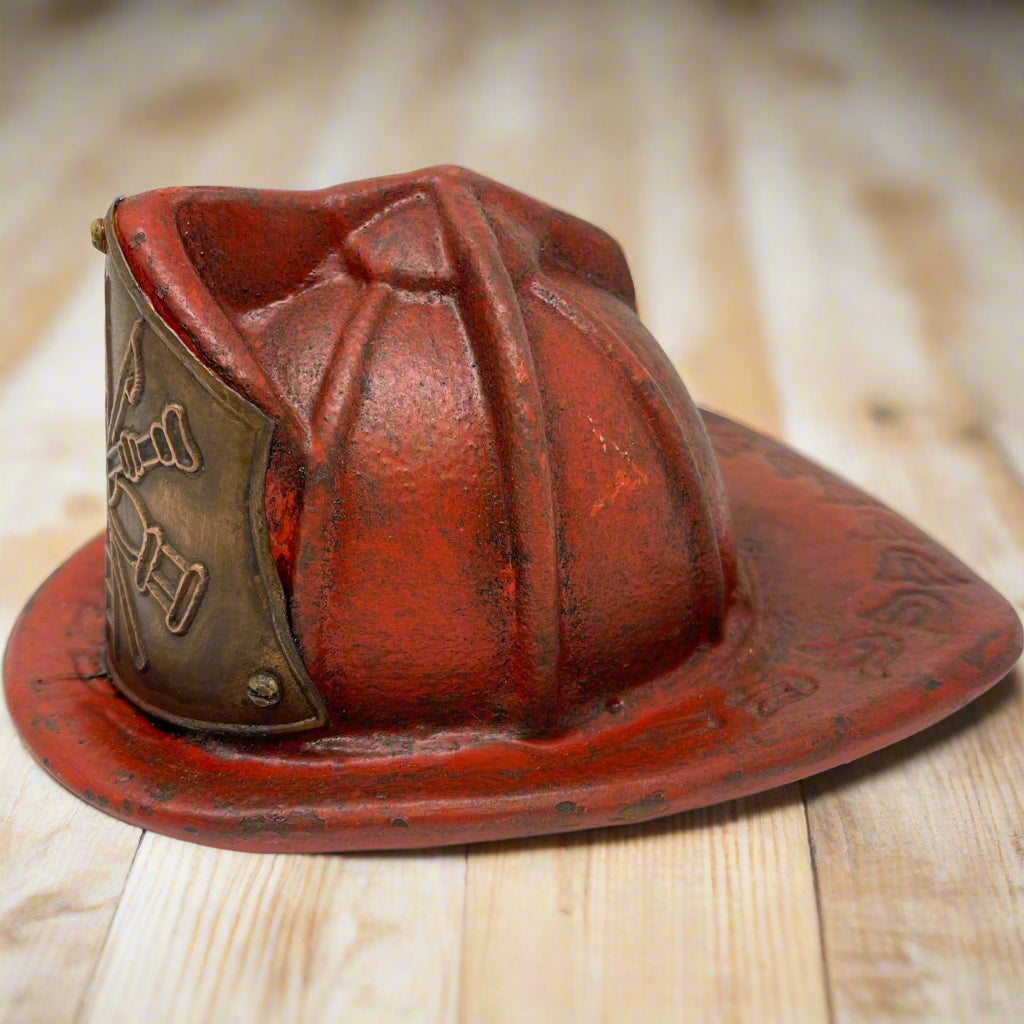 Fireman Helmet Cast Iron Coin Bank With Antique Finish (4.5" x 3" x 5.5") - Jones Peak