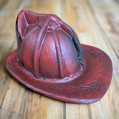 Fireman Helmet Cast Iron Coin Bank With Antique Finish (4.5" x 3" x 5.5") - Jones Peak
