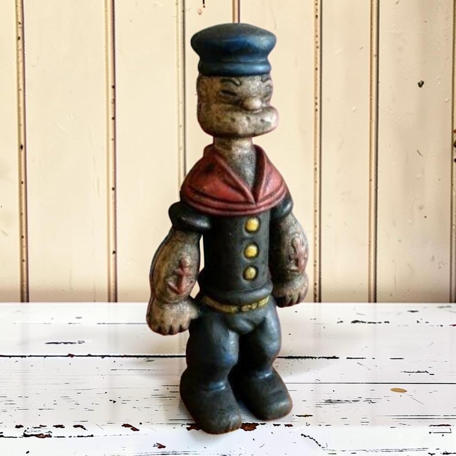 Popeye Sailor Man Cast Iron Coin Bank With Painted Antique Finish (9" Tall) - Jones Peak