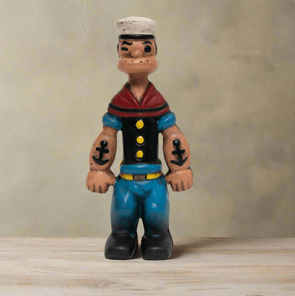 Popeye Sailor Man Cast Iron Coin Bank With Painted Antique Finish (9" Tall) - Jones Peak