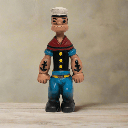 Popeye Sailor Man Cast Iron Coin Bank With Painted Antique Finish (9" Tall) - Jones Peak