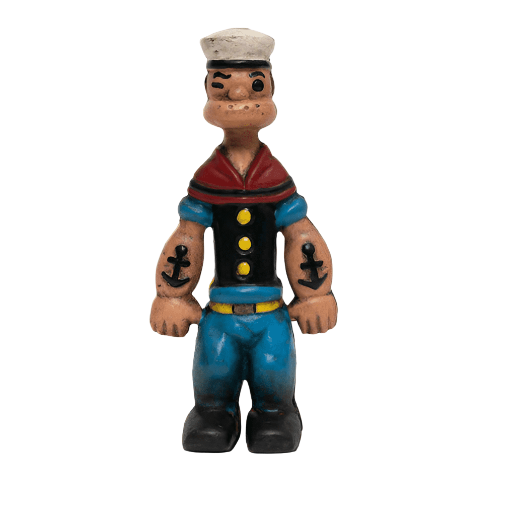 Popeye Sailor Man Cast Iron Coin Bank With Painted Antique Finish (9" Tall) - Jones Peak
