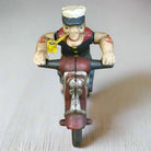 Popeye Sailor Man Patrol Motorcycle Figurine Cast Iron Painted With Antique Finish (8" x 6") - Jones Peak