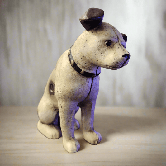 RCA Dog Cast Iron "Nipper" Coin Bank With Hand Painted Antique Finish (6" x 6" x 2") - Jones Peak