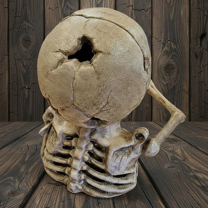 Skull One Eye Cast Iron Mechanical Coin Bank With Painted Antique Finish (6" x 5.5") - Jones Peak