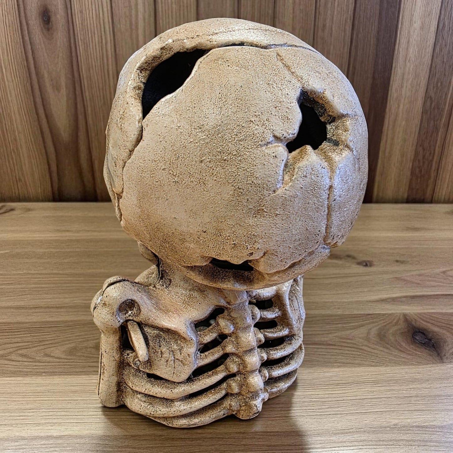 Skull One Eye Cast Iron Mechanical Coin Bank With Painted Antique Finish (6" x 5.5") - Jones Peak