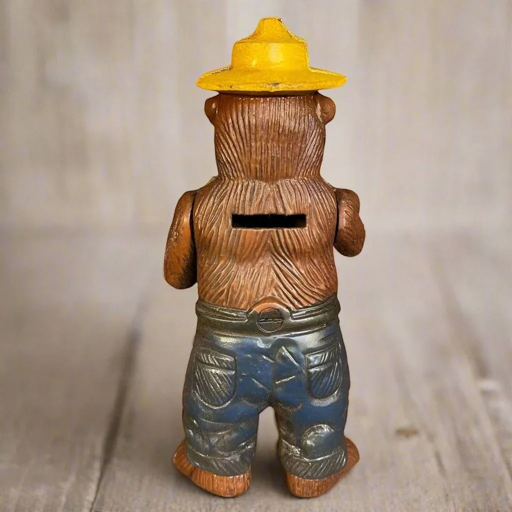 ヴィンテージ品‼️70s Smokey Bear/スモーキーベア貯金箱 アメリカン レトロ コインバンク 鋳鉄 キャストアイアン スモーキー