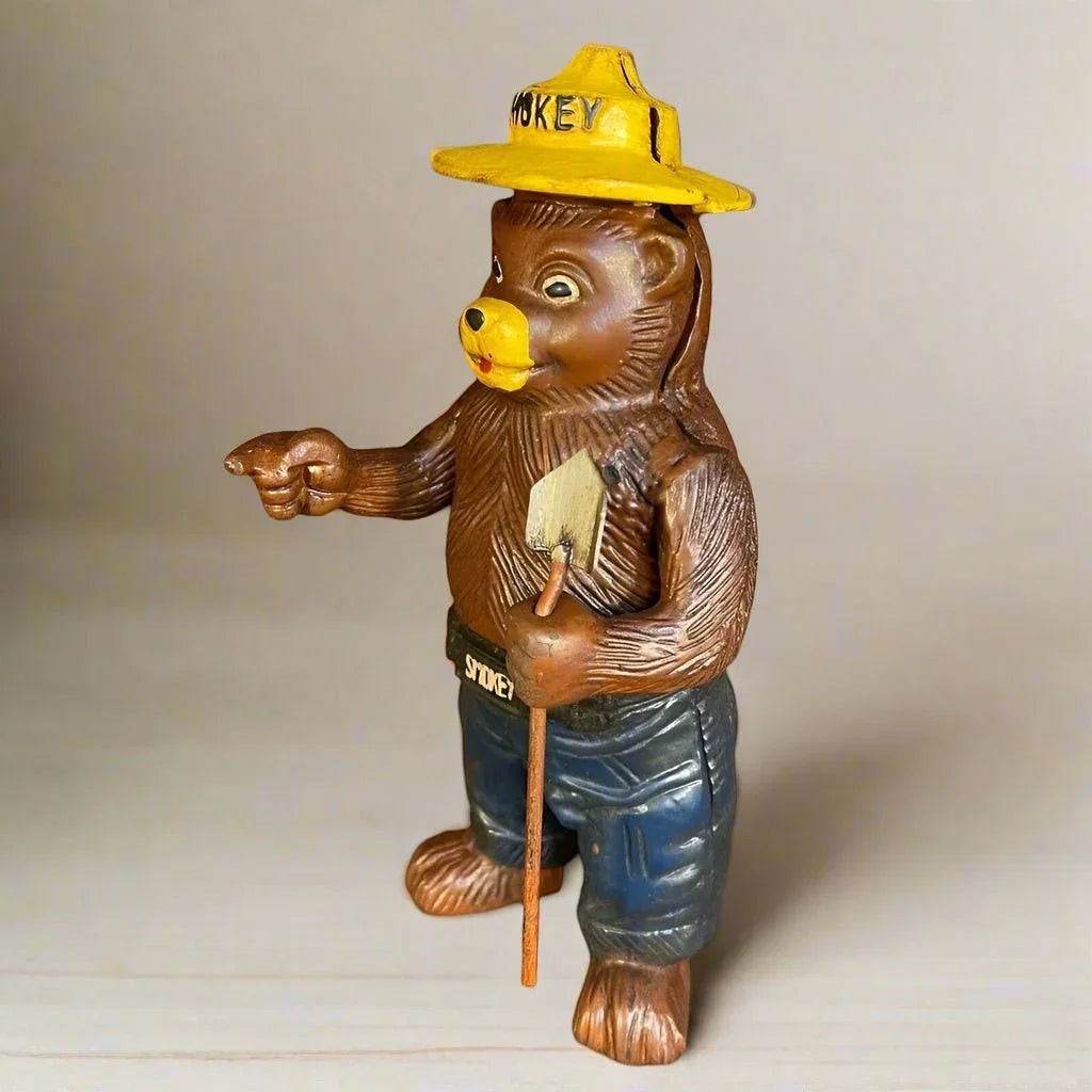 ヴィンテージ品‼️70s Smokey Bear/スモーキーベア貯金箱 アメリカン レトロ コインバンク 鋳鉄 キャストアイアン スモーキー