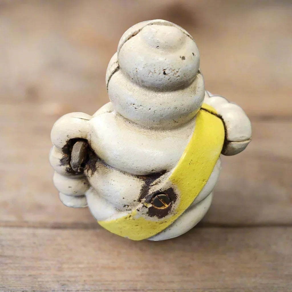 Tire Man Cast Iron Mechanical Coin Bank With Painted Antique Finish (4.5" x 5.5") - Jones Peak