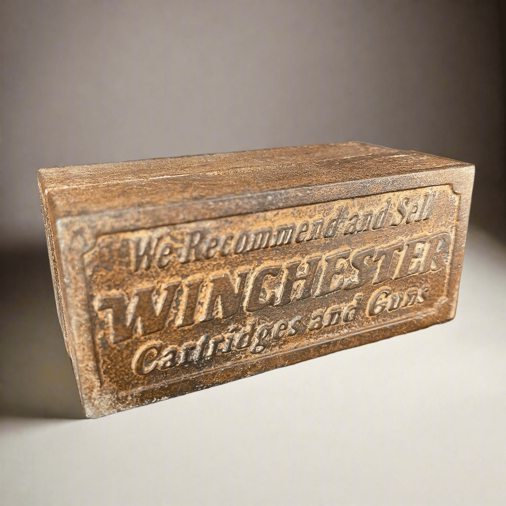 Winchester Cast Iron Coin Bank With Raised Lettering And Antique Finish (4" x 2" x 2") - Jones Peak