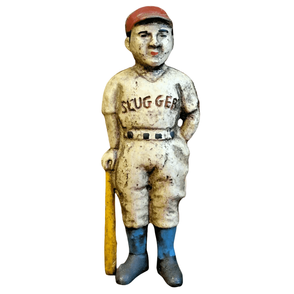 Baseball Slugger Cast Iron Coin Bank With Painted Antique Finish (6.5" x 1.5") - Jones Peak