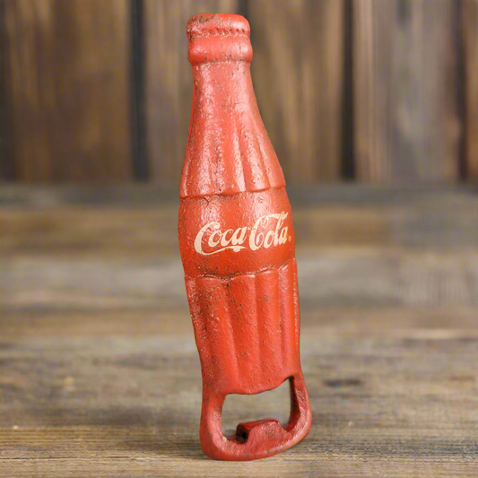 Coca-Cola Cast Iron Bottle Opener With Painted Antique Finish (5.5" Tall)