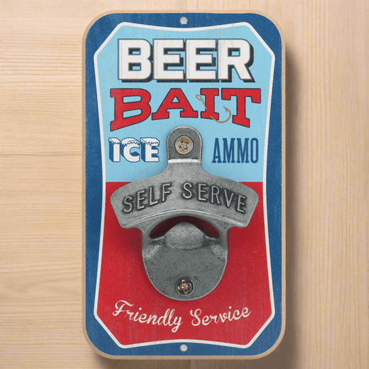 Beer Bait Ice Ammo Wall Bottle Opener (3.5" x 6") - Jones Peak