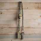 Alcatraz Prison Guard Iron Cell Key, Tag & Solid Brass Whistle (27" Chain) - Jones Peak