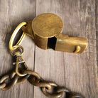 Alcatraz Prison Guard Iron Cell Key, Tag & Solid Brass Whistle (27" Chain) - Jones Peak