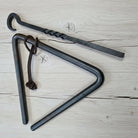 Chuck Wagon Dinner Bell Wrought Iron Striker And Leather Strap For Hanging (8" x 8.5") - Jones Peak