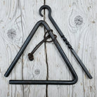 Chuck Wagon Dinner Bell Wrought Iron Striker And Leather Strap For Hanging (8" x 8.5") - Jones Peak