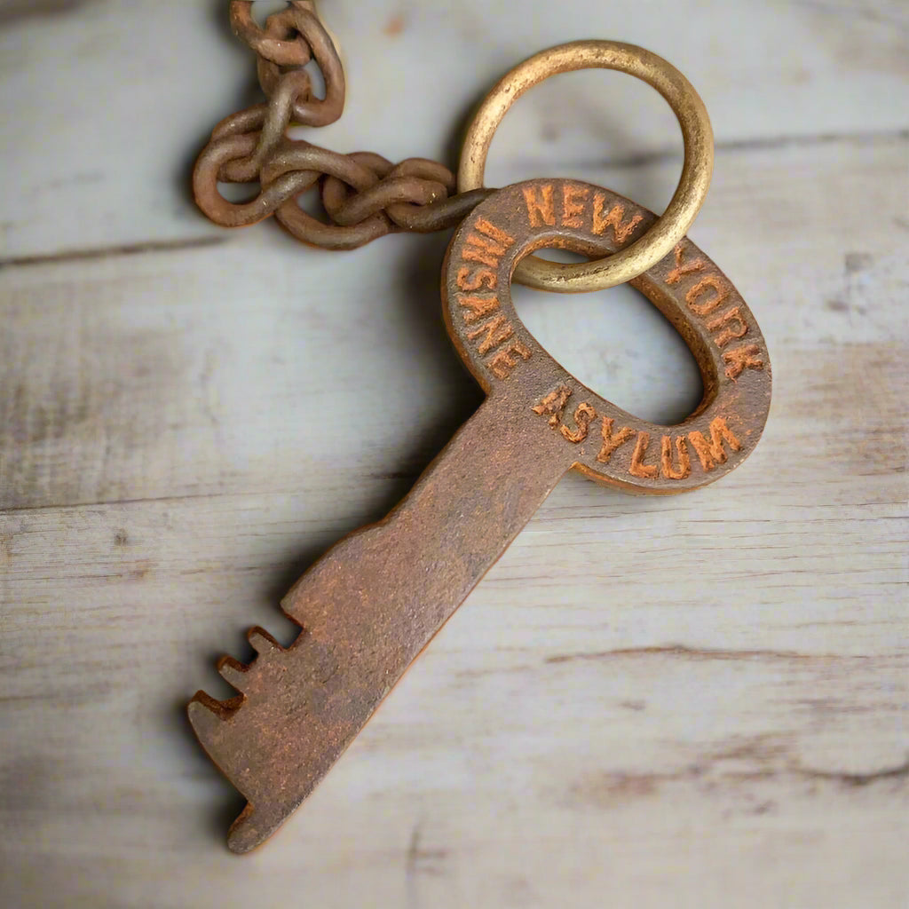 New York Insane Asylum Cast Iron Guard Key And Whistle (20" Long) - Jones Peak