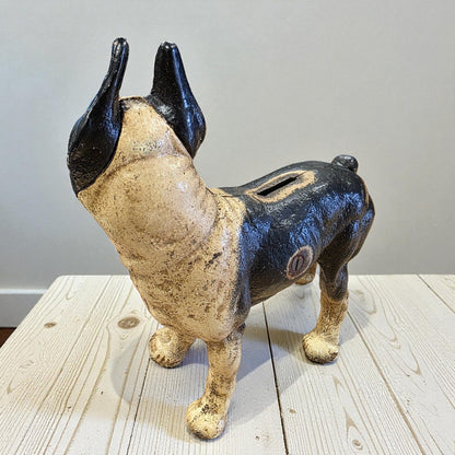 Boston Terrier Cast Iron Coin Bank With Painted Antique Finish (10" x 8") - Jones Peak