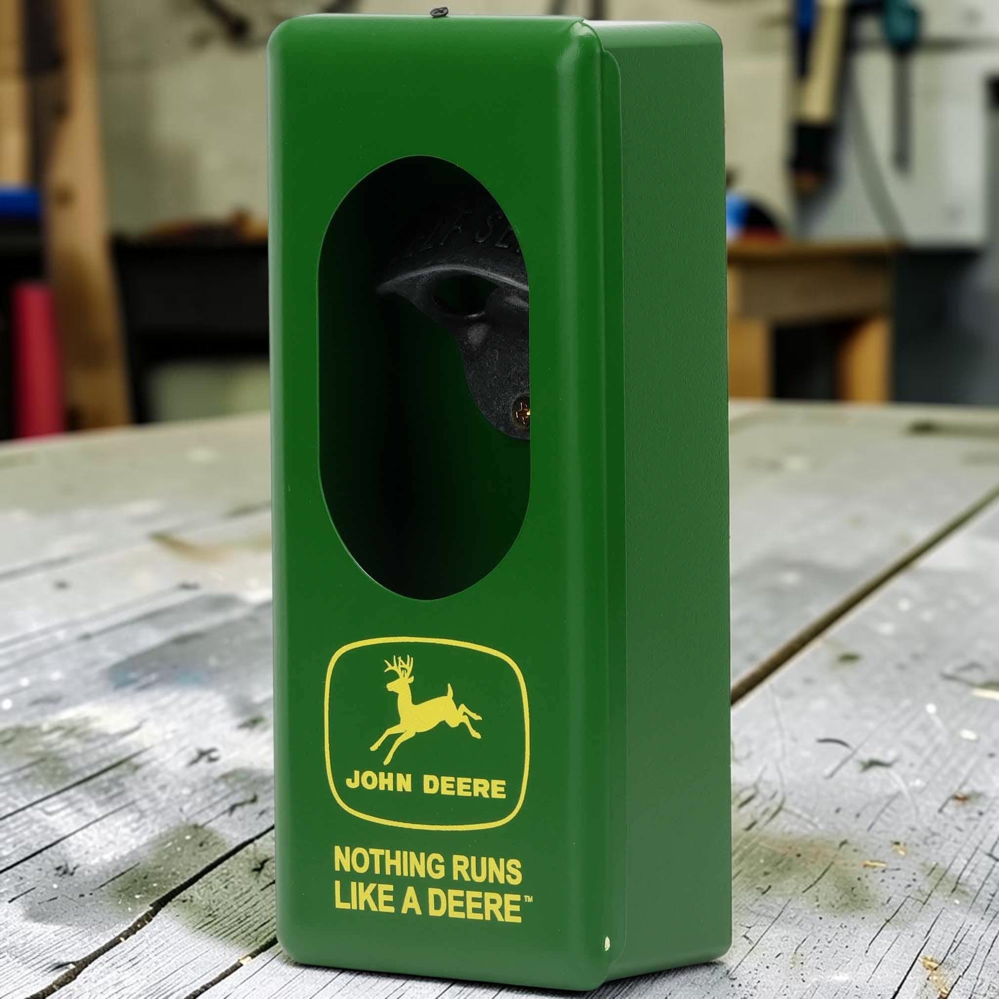 John Deere Nothing Runs Like A Deere Wall Bottle Opener (3.5" x 8" x 2.5") - Jones Peak
