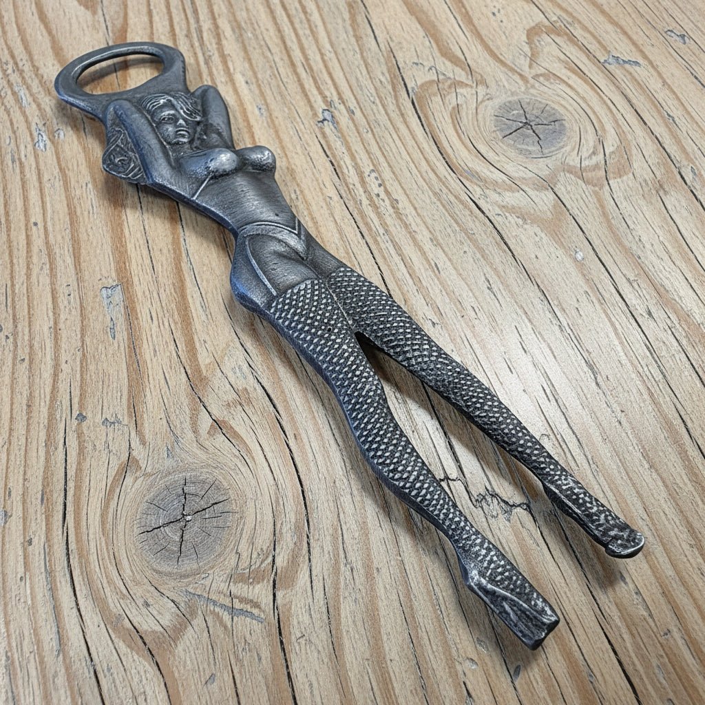 Showgirl Bottle Opener Aluminum With Raised Detail & Antique Finish (8" Tall) - Jones Peak