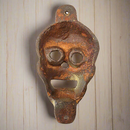 Skull Cast Iron Wall Mounted Bottle Opener With Antique Finish (5" x 2.75") - Jones Peak