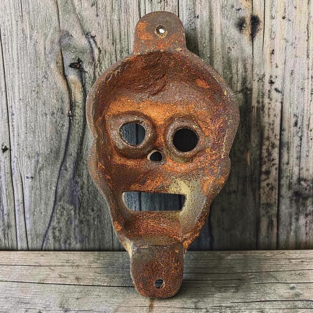 Skull Cast Iron Wall Mounted Bottle Opener With Antique Finish (5" x 2.75") - Jones Peak