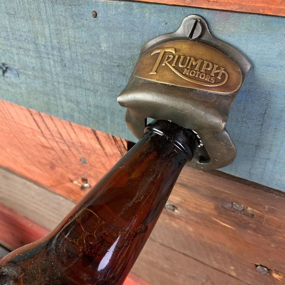 Triumph Motors Die Cast Metal Wall Mounted Bottle Opener (2.5" x 3.25") - Jones Peak