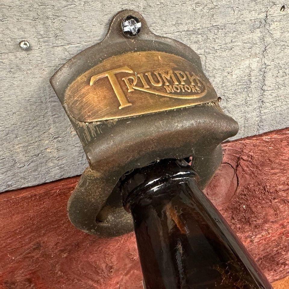 Triumph Motors Die Cast Metal Wall Mounted Bottle Opener (2.5" x 3.25") - Jones Peak