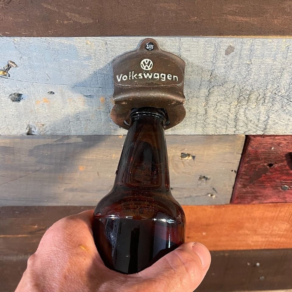 Volkswagen Wall Mounted Bottle Opener With Painted Antique Finish (3.25" x 2.5") - Jones Peak